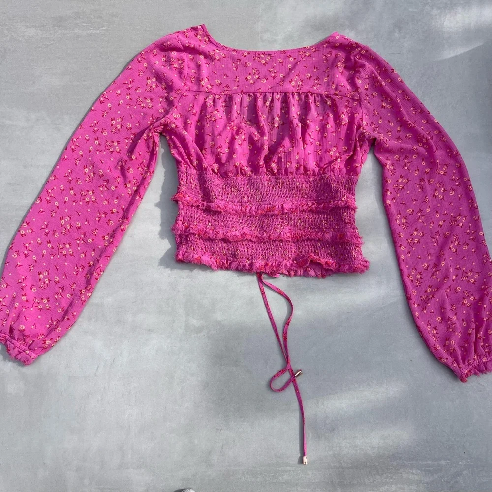 Free People Lolita Smocked Peasant Blouse